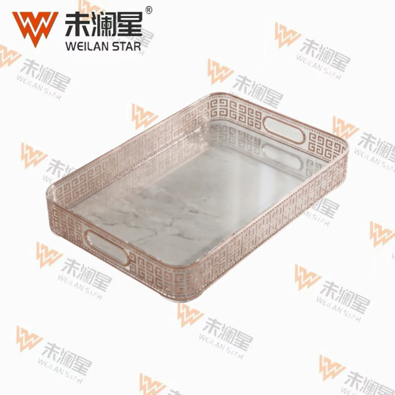 320-3-Transparent-Rose-Gold-Foil 果盘