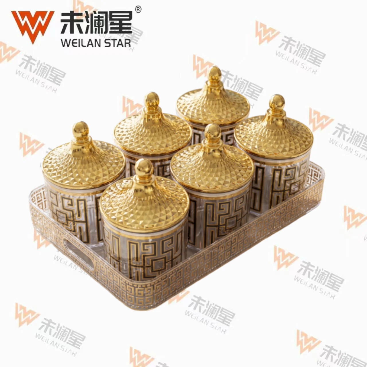 322-9C-4-Transparent-Gold-Foil 糖罐