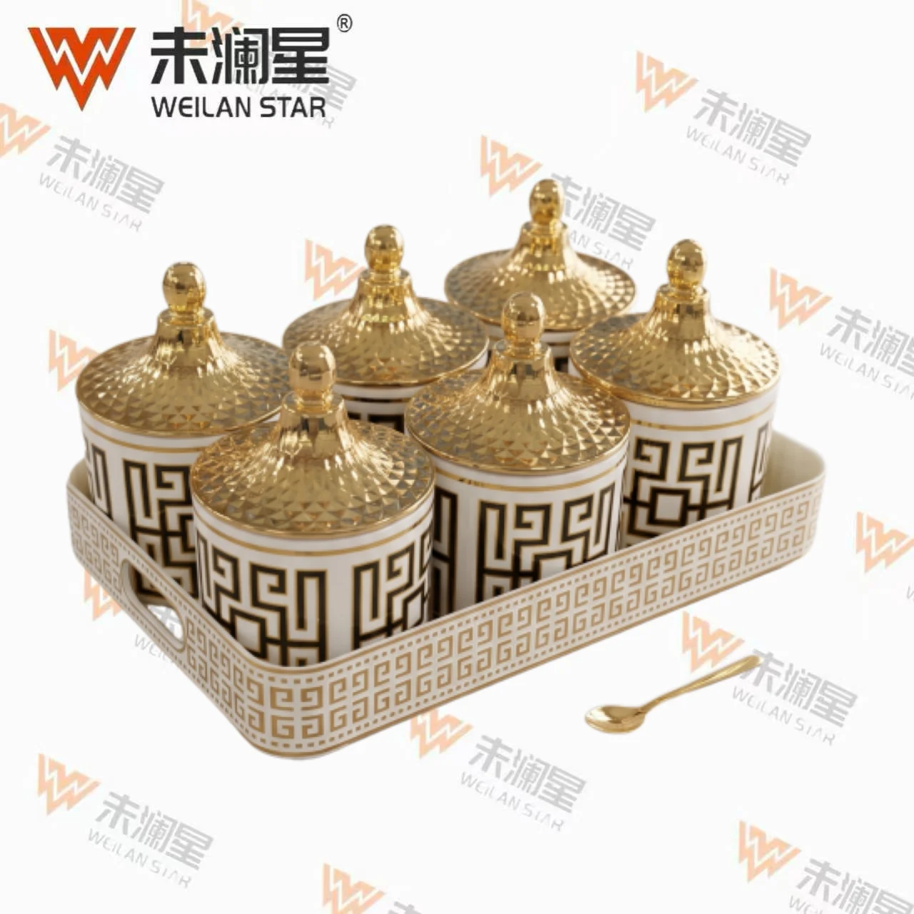 322-9C-4-White-Gold-Foil 糖罐