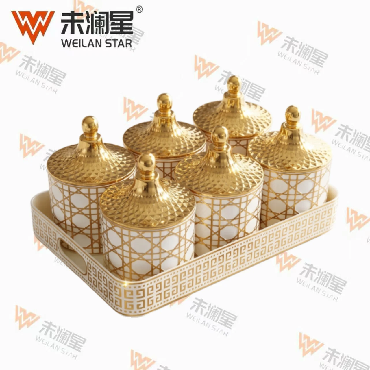 323-9C-White-Gold-Foil 糖罐