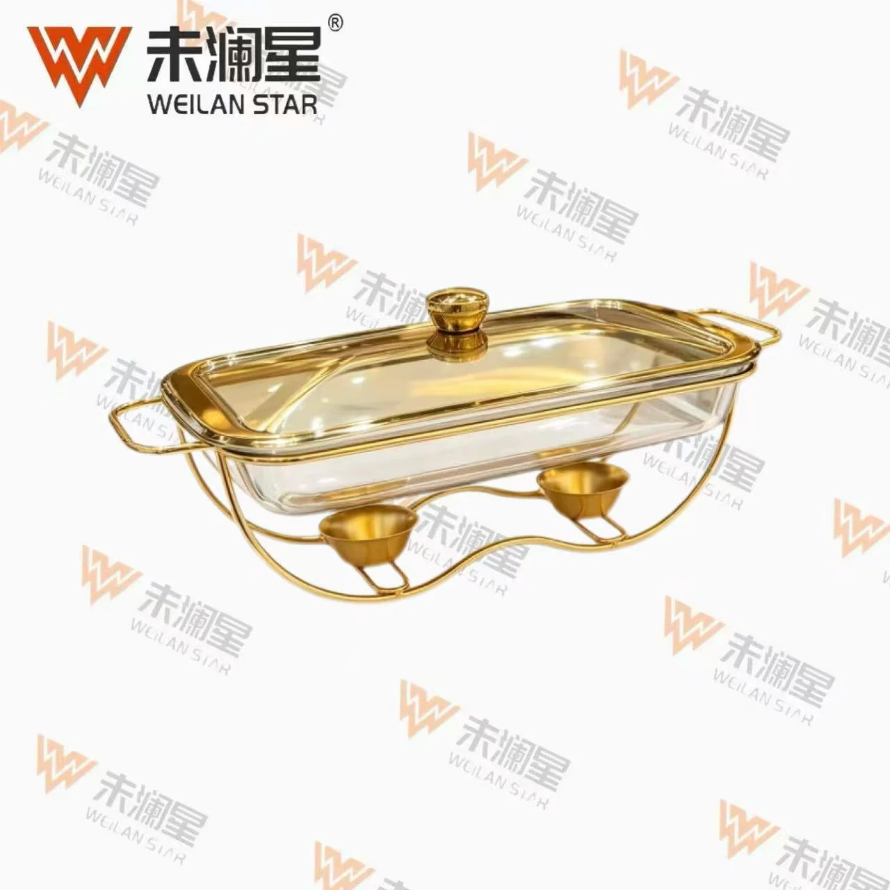 2l长方金色 玻璃保温炉