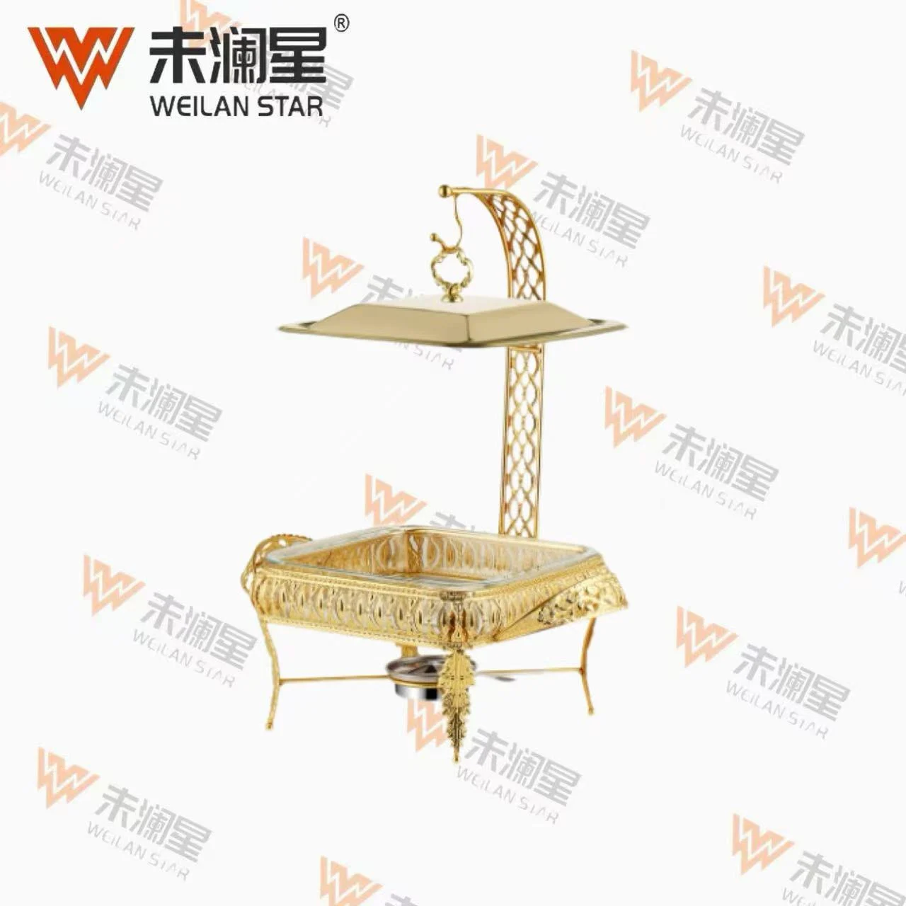 2.0l方形金色 玻璃保温炉