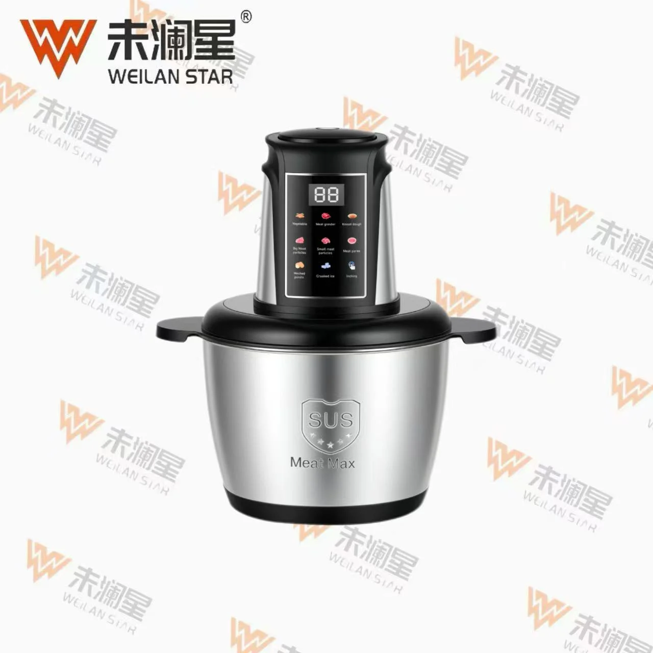 触摸屏2l全钢绞肉机 绞肉机