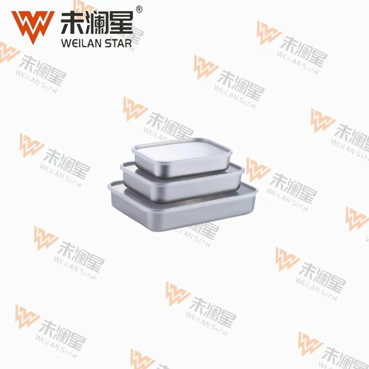 塑盖多用方盘本色三件套 保鲜盒