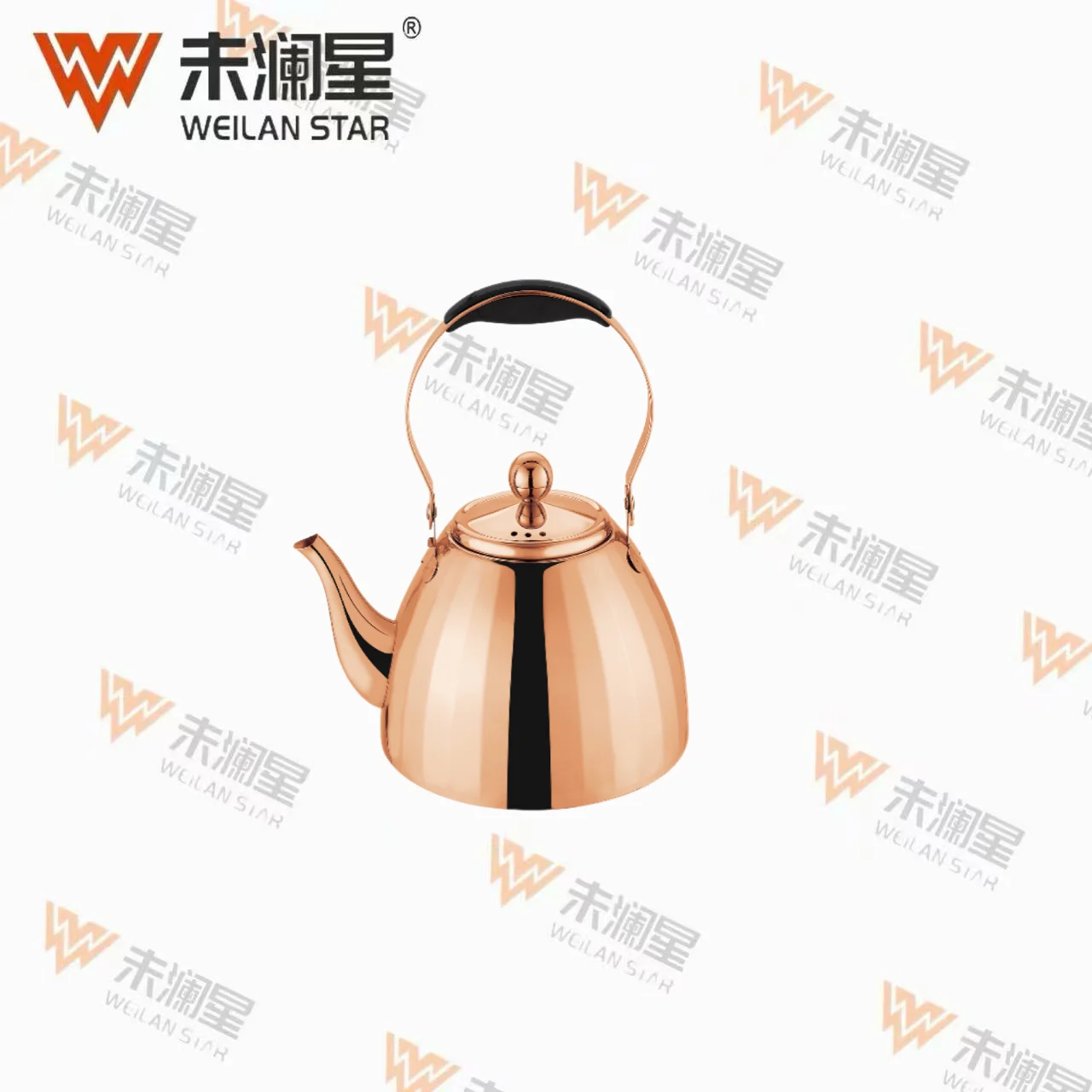 复底闪艺壶1.0L玫瑰金 不锈钢水壶