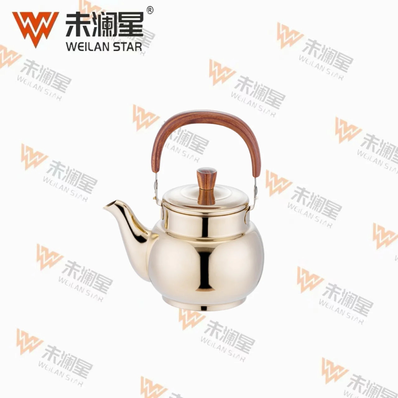 YC馨泉木纹弯柄 不锈钢水壶