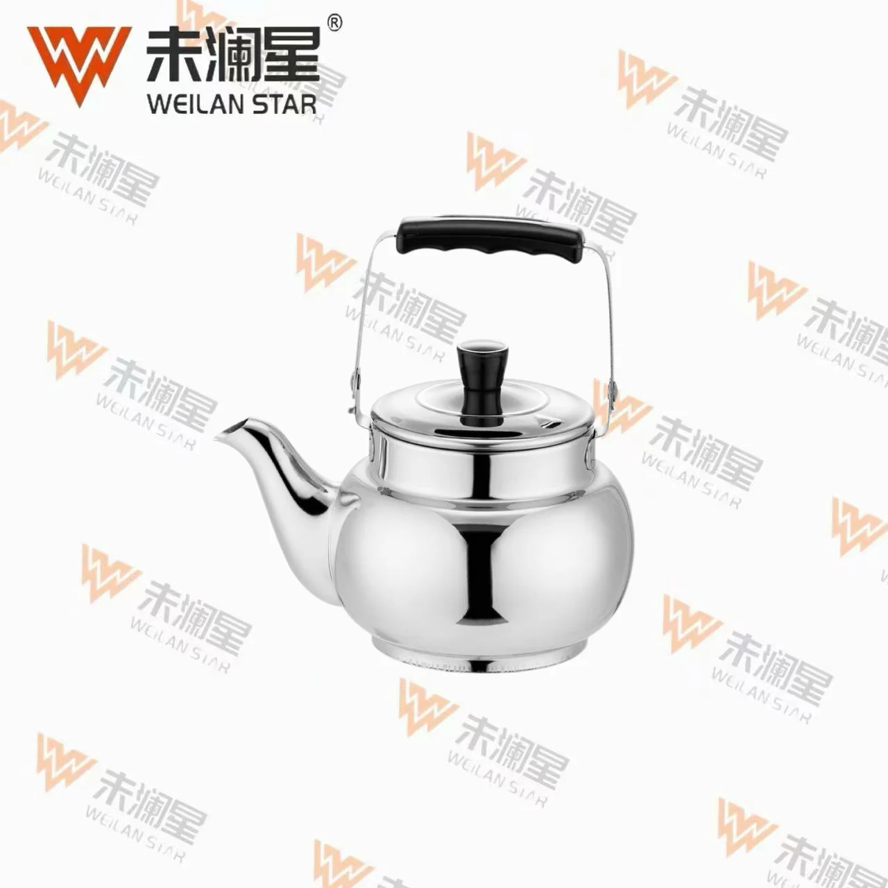 YC馨泉黑色直钢柄 不锈钢水壶