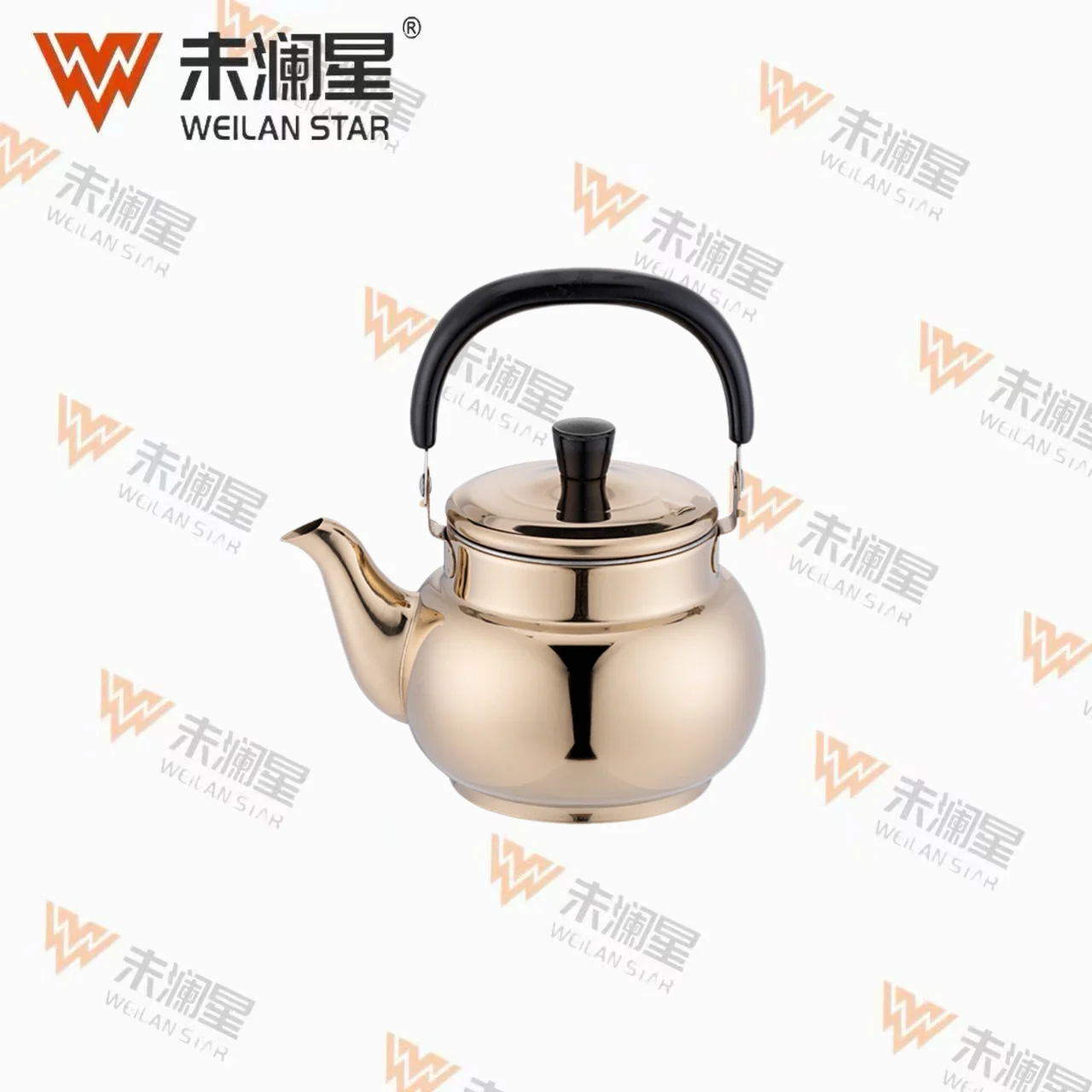 YC馨泉金色弯柄 不锈钢水壶