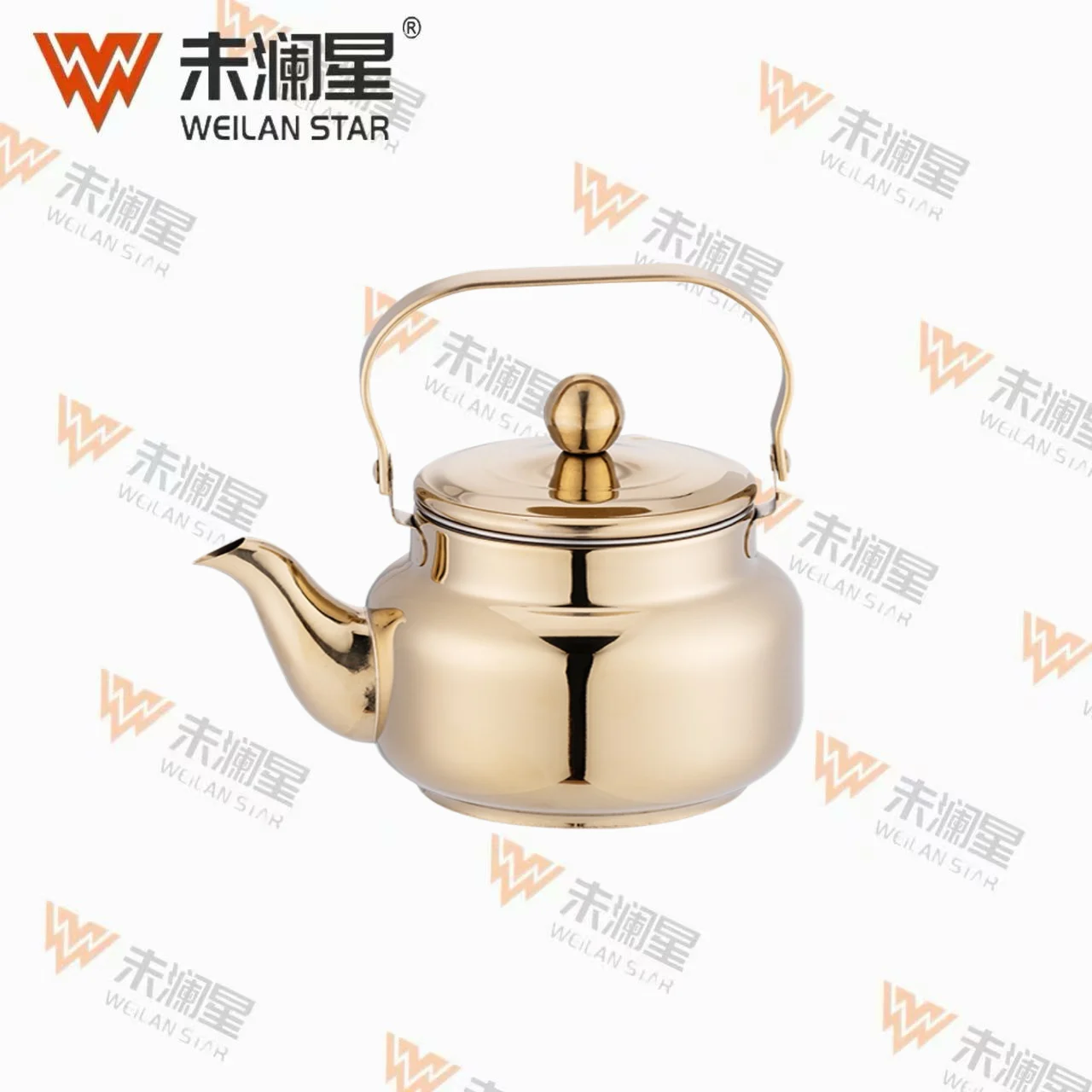 YC清泉钢柄金色（直） 不锈钢水壶