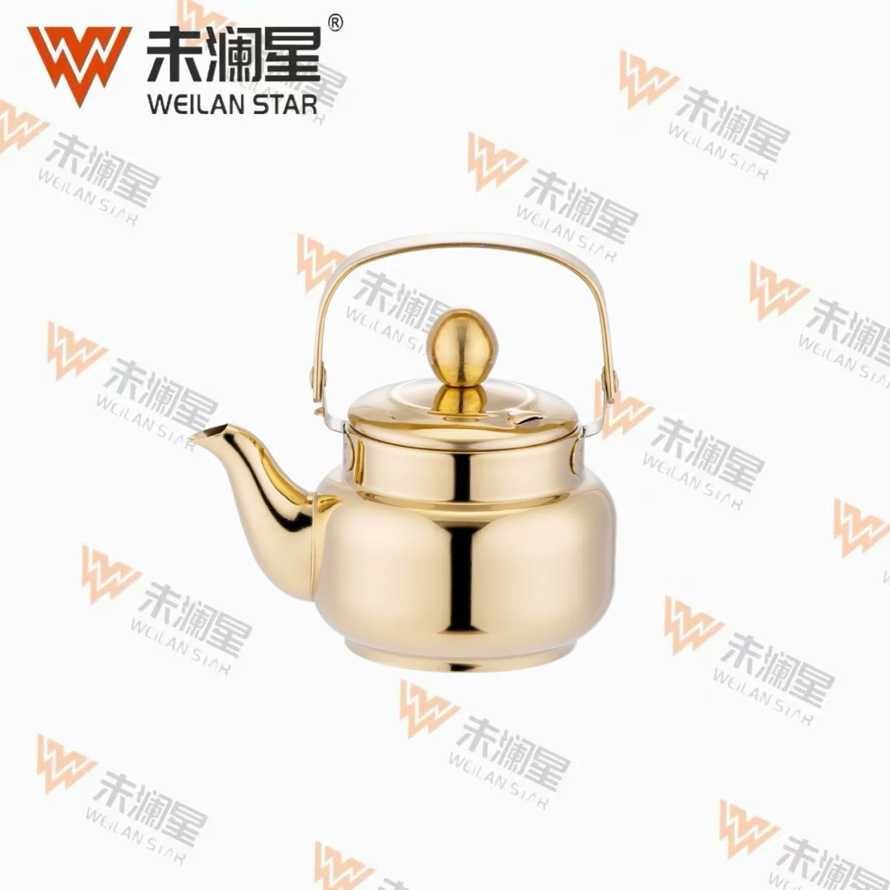 YC清泉钢柄金色（弯） 不锈钢水壶