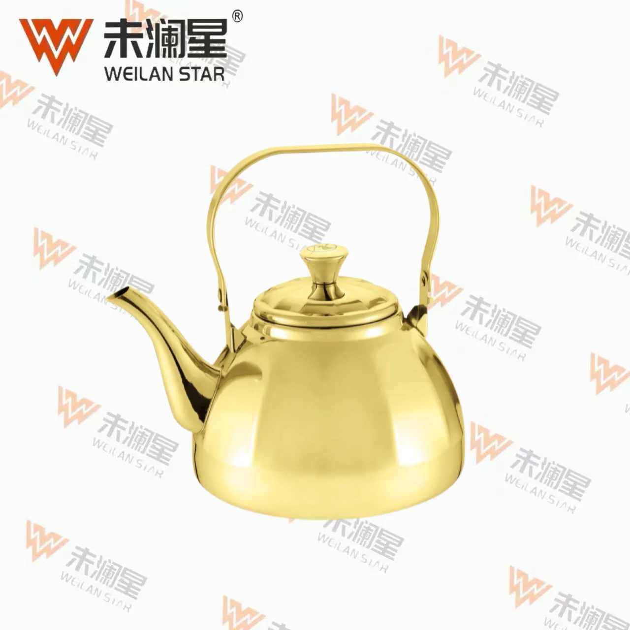 YC凝香壶（宽条纹）钛金 不锈钢水壶
