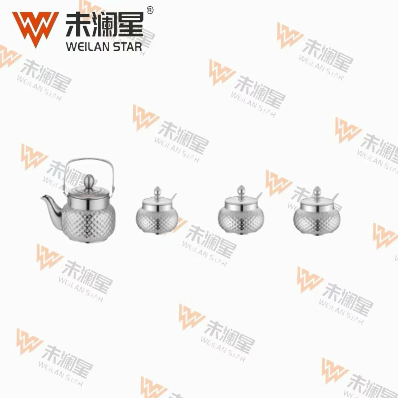 YC清泉（圆点纹壶）+3点纹罐 不锈钢水壶
