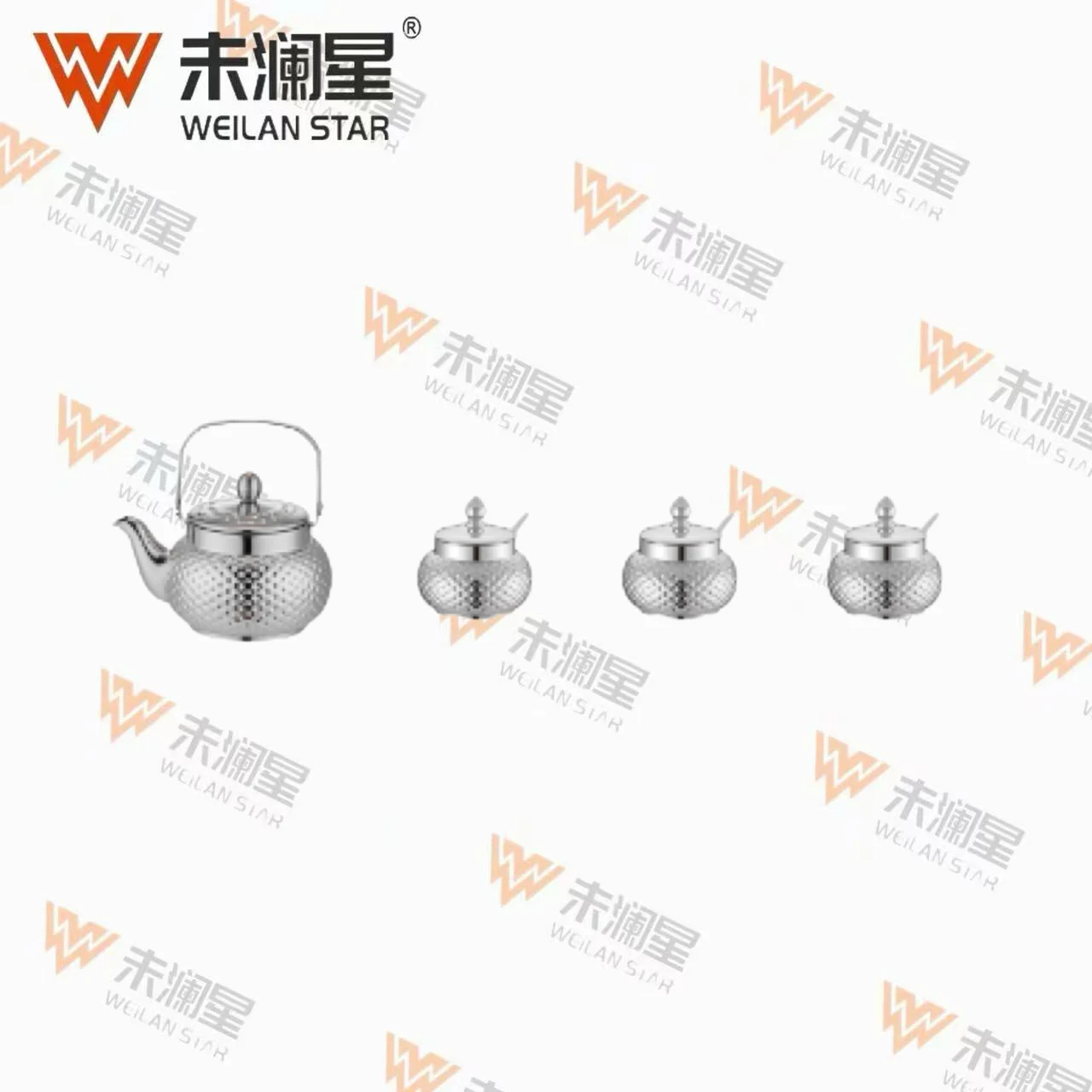 YC馨泉（直点纹壶）+3点纹罐 不锈钢水壶