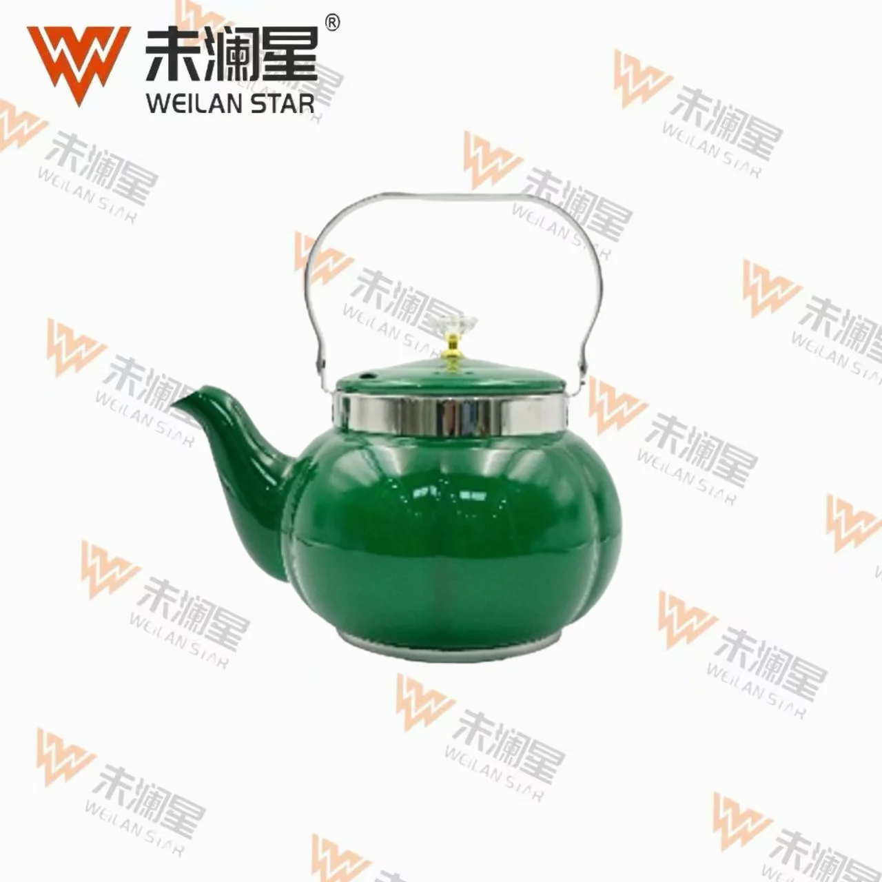 YC圆泉钢柄（绿银）单色 不锈钢水壶