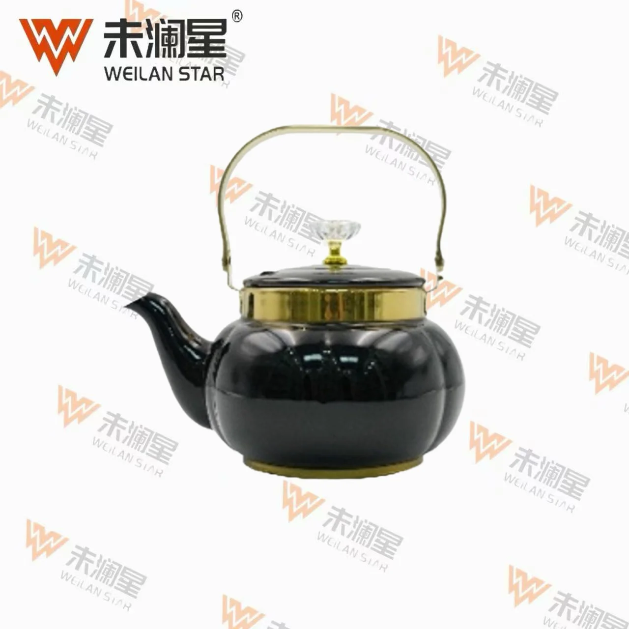 YC圆泉钢柄（黑金）单色 不锈钢水壶