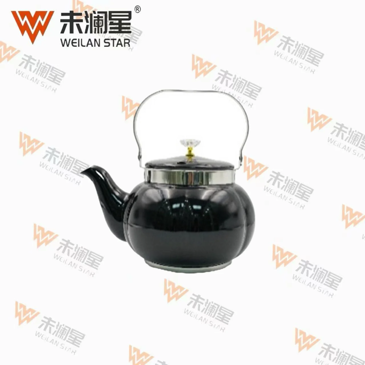 YC圆泉钢柄（黑银）单色 不锈钢水壶
