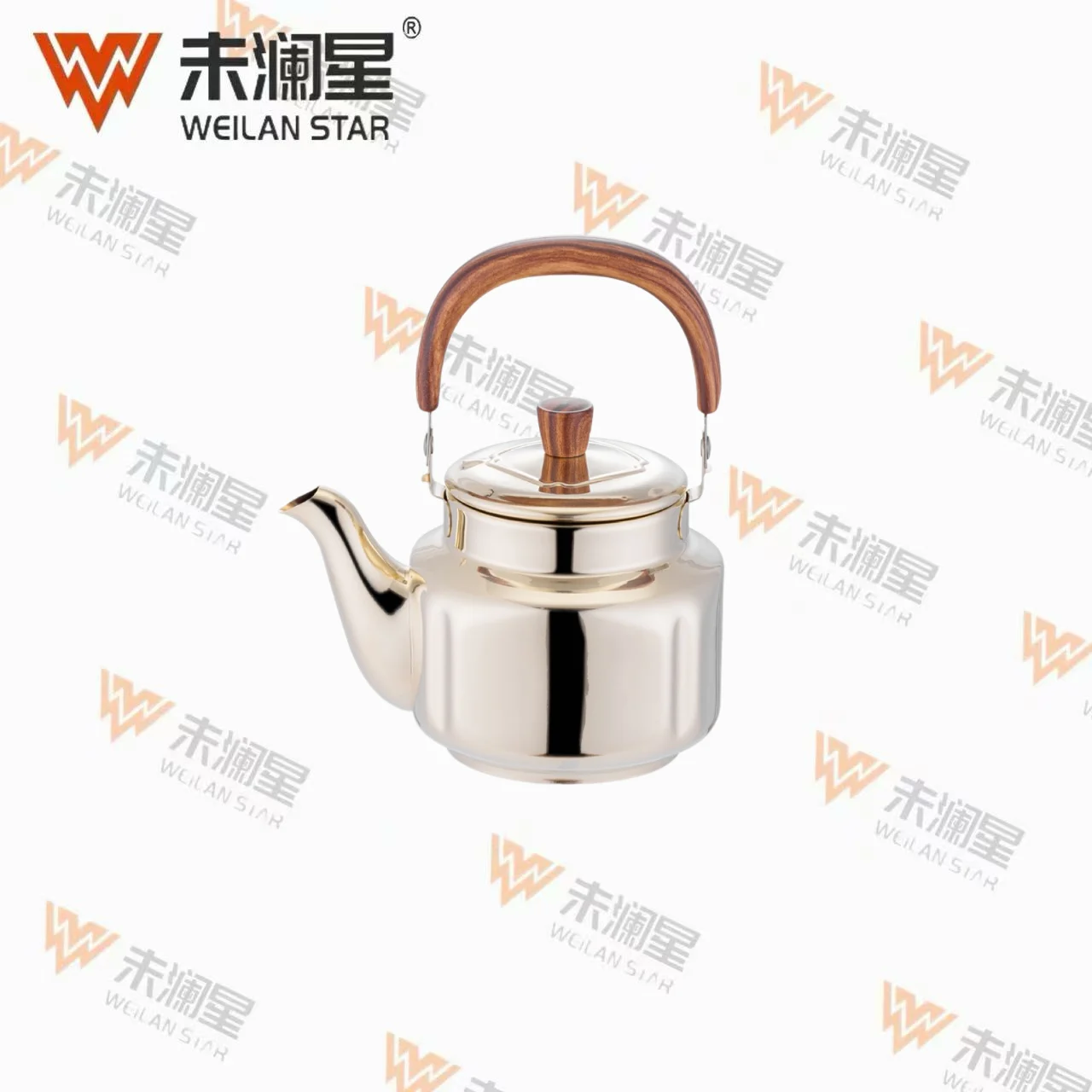 YC尊泉木纹弯柄（金色） 不锈钢水壶