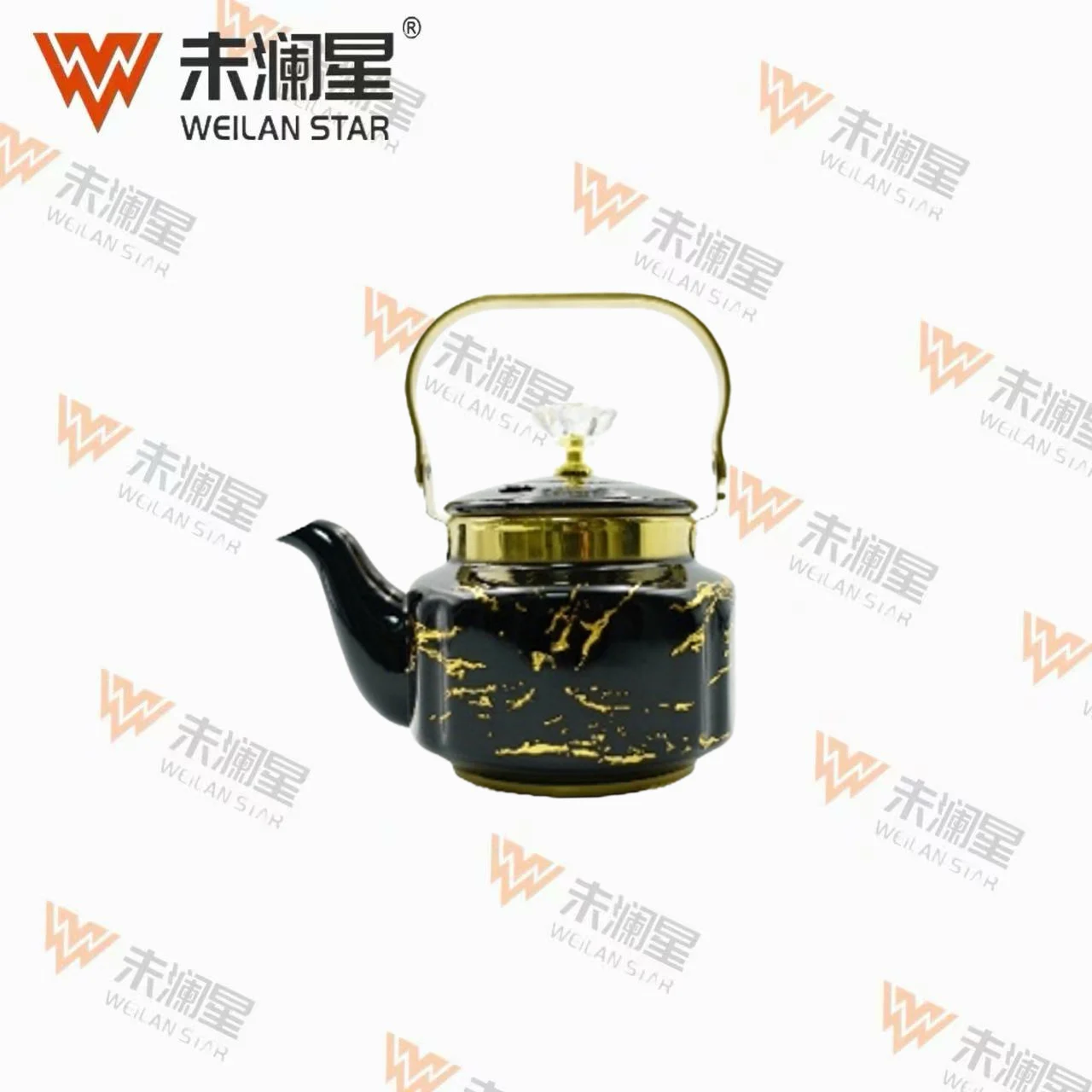 YC尊泉钢柄（黑金）金纹 不锈钢水壶