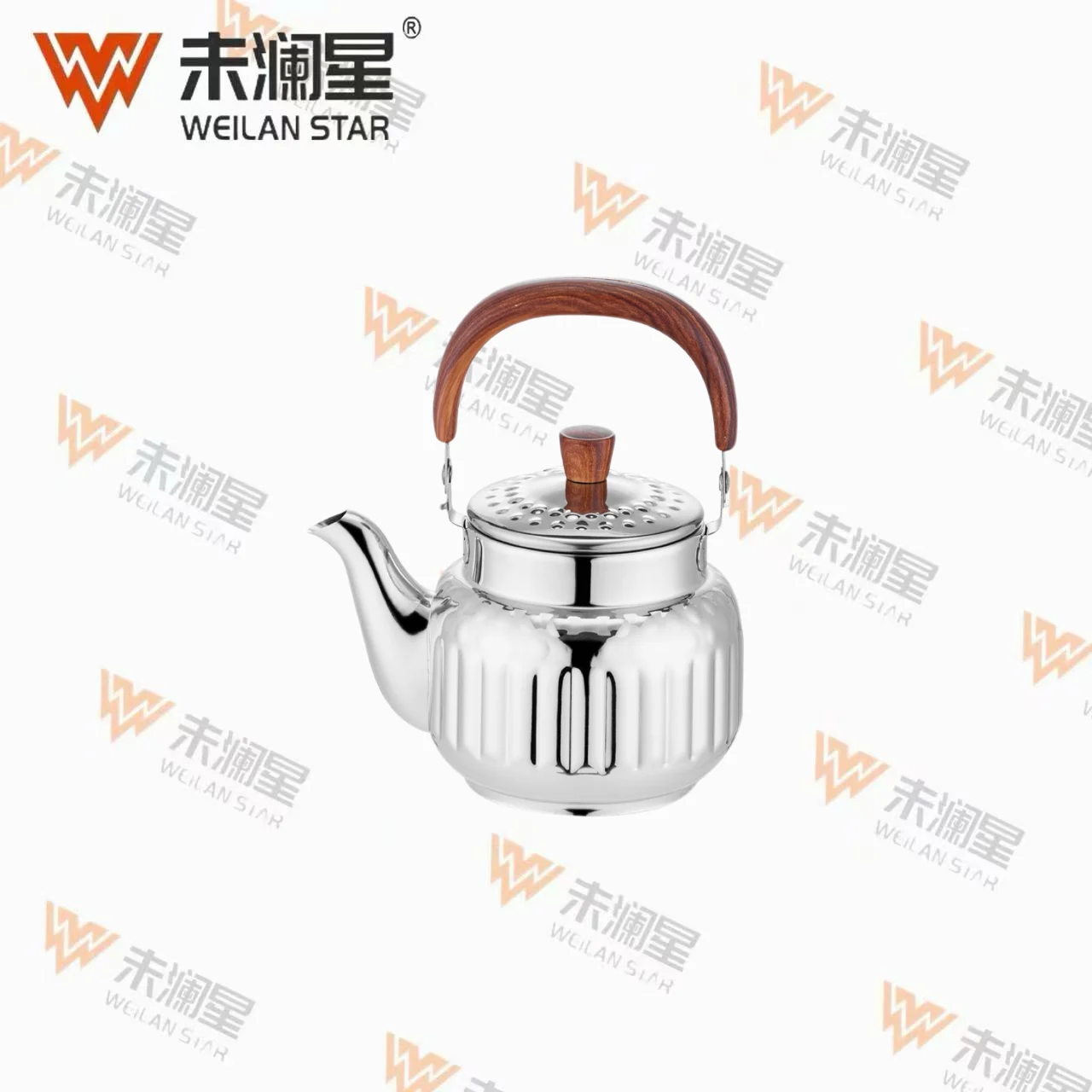 YC玉泉木纹弯柄-亮光 不锈钢水壶