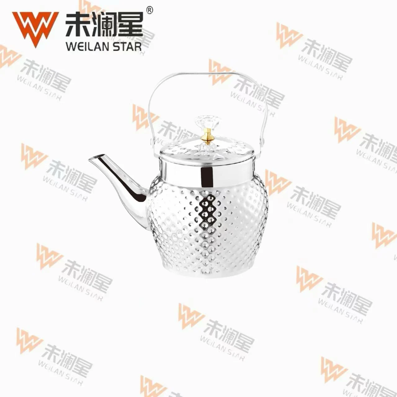 YC苹果点纹提柄-亮光 不锈钢水壶