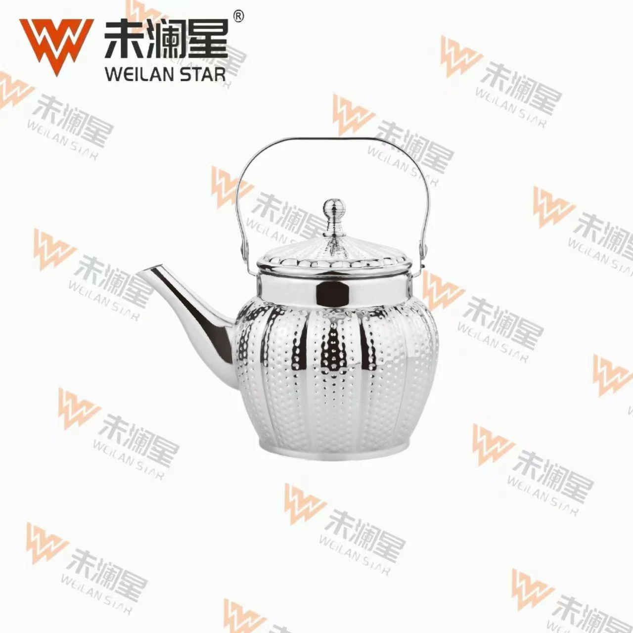 YC苹果条点纹提柄-亮光 不锈钢水壶
