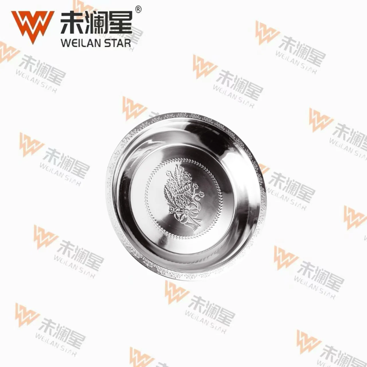 JCY加深花型糕盘 不锈钢